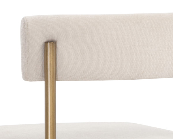 Sunpan Seneca Counter Stool - Modern Open Back Design with Stylish Steel Frame for Contemporary Spaces Antique Brass / Danny Ivory