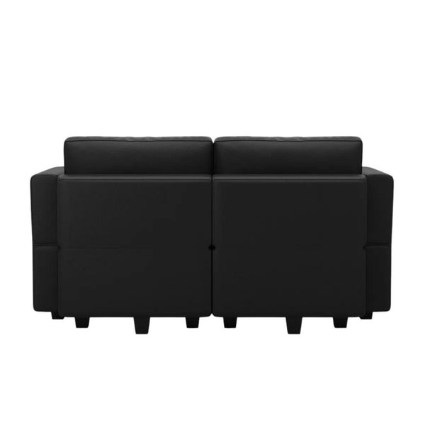 64 Inch Faux Leather Loveseat with Hidden Storage Compartment for Modern Living