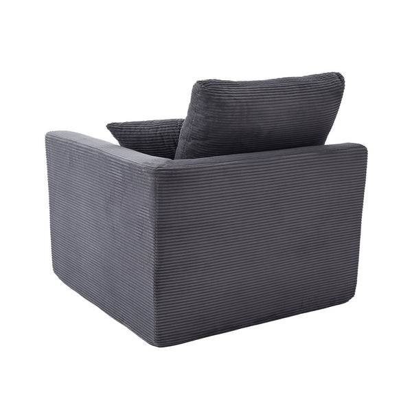 English Elm UNITED Cloud Couch Modular Sectional Sofa with Corduroy Cover, Ergonomic 2-Seater, No Assembly Needed Dark Gray W1568P371127