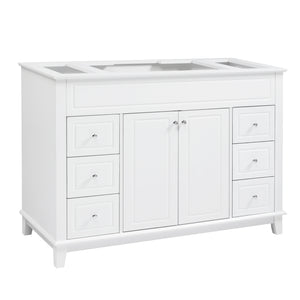 English Elm Christopher Knight Home® - 46" Bathroom Vanity Cabinet Only – 6 Soft-Close Drawers, Double Doors, Pine Legs, Open-Back Design N759P351752K