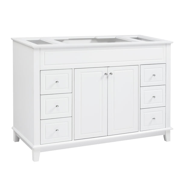 English Elm Christopher Knight Home® - 46" Bathroom Vanity Cabinet Only – 6 Soft-Close Drawers, Double Doors, Pine Legs, Open-Back Design N759P351752K
