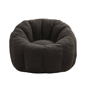 English Elm Bean Bag Lounge Chair Faux Fur Memory Foam Armrests Ergonomic Seat for Adults Dark Gray W2200P239870