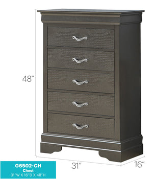 English Elm Sleek Metallic Black Chest 48"H x 31"W Transitional Storage Cabinet – Durable Chic Design for Home B078118418