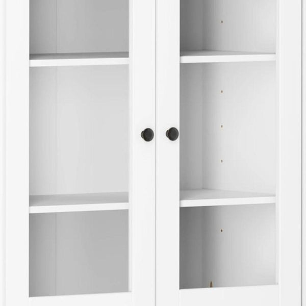 72 Inch Solid Wood White Pantry Cabinet Six Doors One Drawer Kitchen Storage Unit