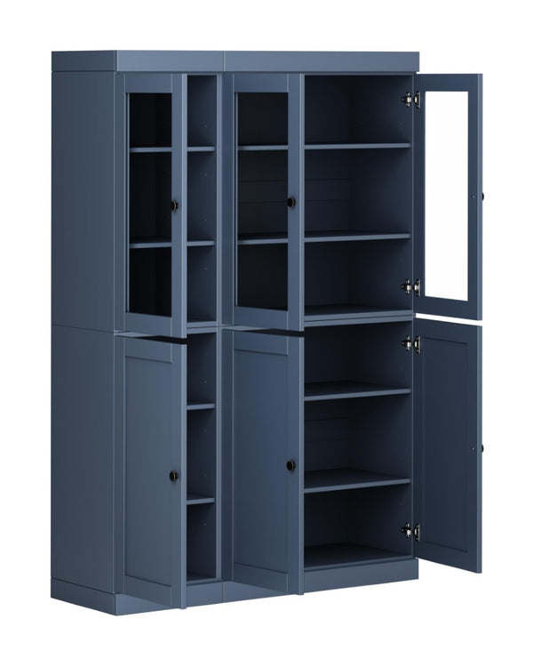 72 Inch Solid Wood Six Door Pantry Cabinet French Country Freestanding Storage Unit