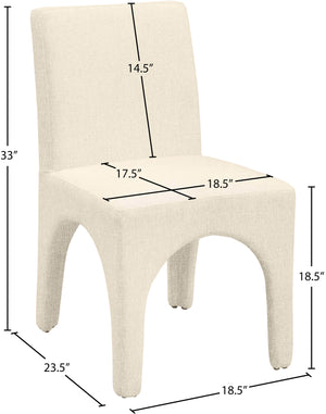 Gramercy Beige Linen Textured Fabric Dining Chair 753Beige-C Meridian Furniture