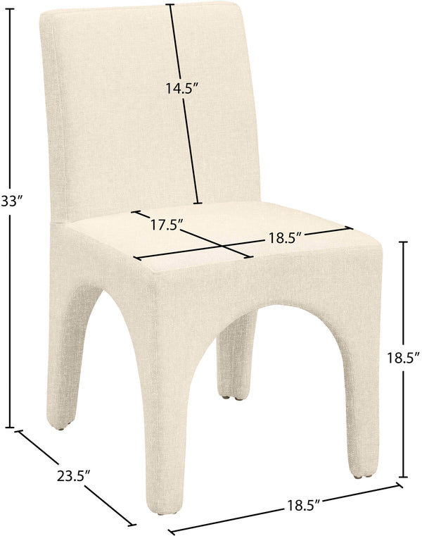 Gramercy Beige Linen Textured Fabric Dining Chair 753Beige-C Meridian Furniture