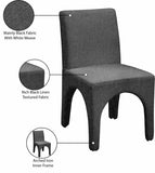 Gramercy Black Linen Textured Fabric Dining Chair 753Black-C Meridian Furniture