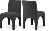 Gramercy Black Linen Textured Fabric Dining Chair 753Black-C Meridian Furniture