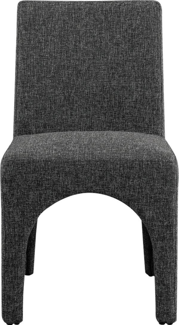 Gramercy Black Linen Textured Fabric Dining Chair 753Black-C Meridian Furniture