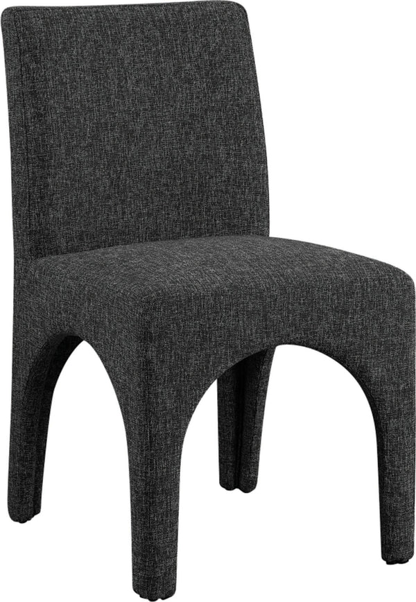 Gramercy Black Linen Textured Fabric Dining Chair 753Black-C Meridian Furniture