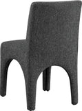 Gramercy Black Linen Textured Fabric Dining Chair 753Black-C Meridian Furniture