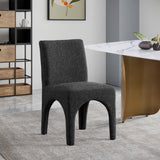 Gramercy Black Linen Textured Fabric Dining Chair 753Black-C Meridian Furniture