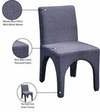 Gramercy Blue Linen Textured Fabric Dining Chair 753Blue-C Meridian Furniture