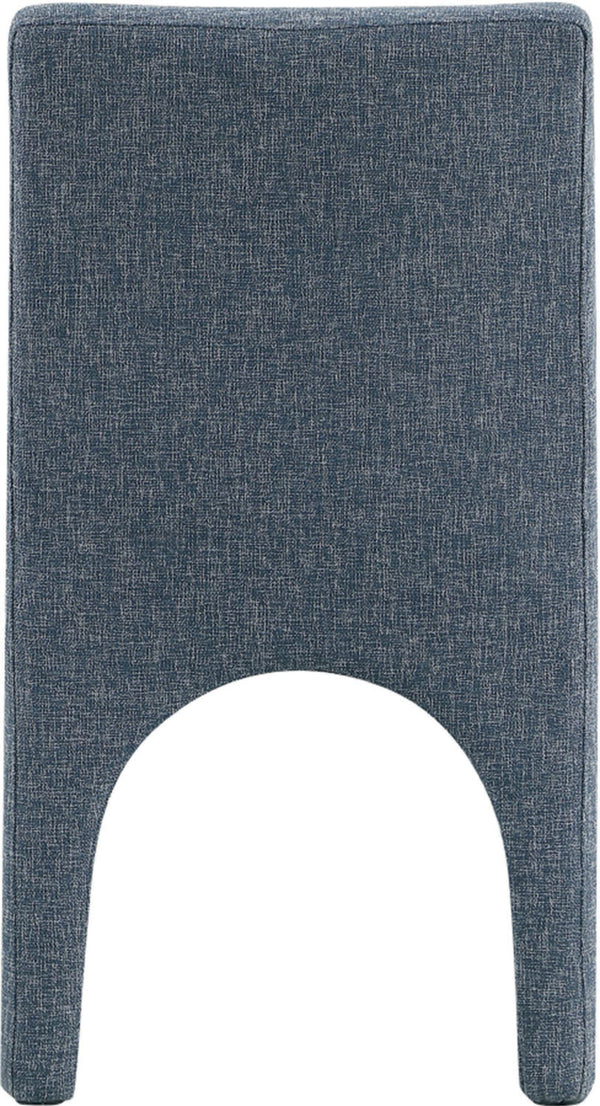 Gramercy Blue Linen Textured Fabric Dining Chair 753Blue-C Meridian Furniture