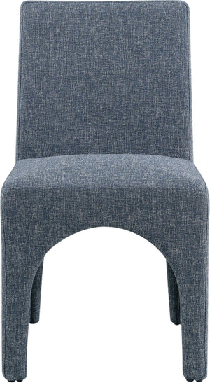 Gramercy Blue Linen Textured Fabric Dining Chair 753Blue-C Meridian Furniture