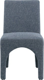 Gramercy Blue Linen Textured Fabric Dining Chair 753Blue-C Meridian Furniture