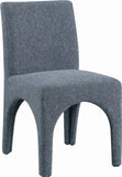 Gramercy Blue Linen Textured Fabric Dining Chair 753Blue-C Meridian Furniture