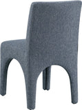 Gramercy Blue Linen Textured Fabric Dining Chair 753Blue-C Meridian Furniture