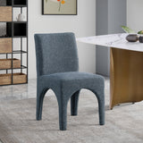 Gramercy Blue Linen Textured Fabric Dining Chair 753Blue-C Meridian Furniture