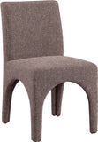 Gramercy Brown Linen Textured Fabric Dining Chair 753Brown-C Meridian Furniture