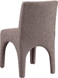 Gramercy Brown Linen Textured Fabric Dining Chair 753Brown-C Meridian Furniture