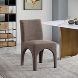 Gramercy Brown Linen Textured Fabric Dining Chair 753Brown-C Meridian Furniture