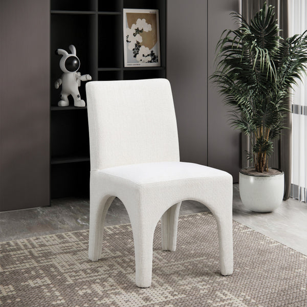 Gramercy Cream Linen Textured Fabric Dining Chair 753Cream-C Meridian Furniture