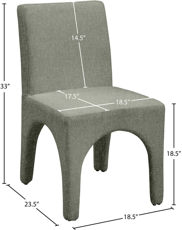 Gramercy Green Linen Textured Fabric Dining Chair 753Green-C Meridian Furniture