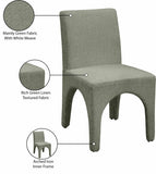 Gramercy Green Linen Textured Fabric Dining Chair 753Green-C Meridian Furniture