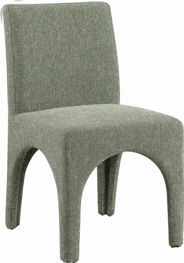 Gramercy Green Linen Textured Fabric Dining Chair 753Green-C Meridian Furniture