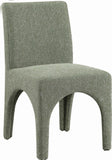 Gramercy Green Linen Textured Fabric Dining Chair 753Green-C Meridian Furniture