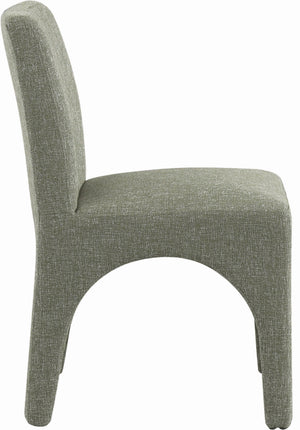 Gramercy Green Linen Textured Fabric Dining Chair 753Green-C Meridian Furniture