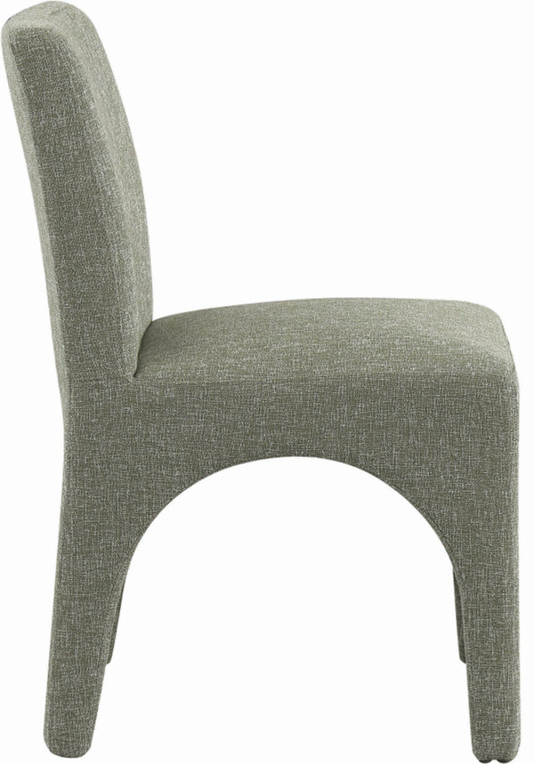 Gramercy Green Linen Textured Fabric Dining Chair 753Green-C Meridian Furniture