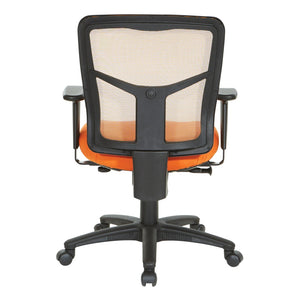 OSP Home Furnishings Orange Air Mist Ergonomic Mesh Back Office Chair with Adjustable Arms and Lumbar Support 92555-9270