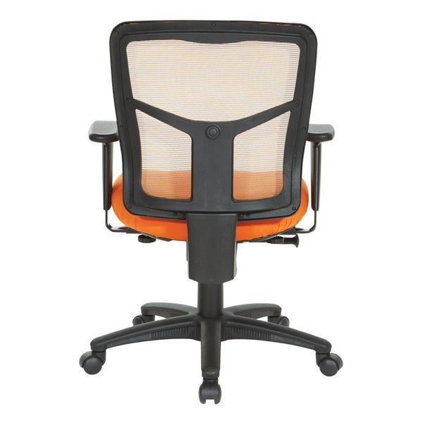 OSP Home Furnishings Orange Air Mist Ergonomic Mesh Back Office Chair with Adjustable Arms and Lumbar Support 92555-9270