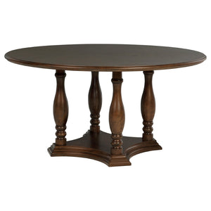 English Elm Claire Round Oak Veneer Pedestal Dining Table Seats Six with Turned Legs B062P447770