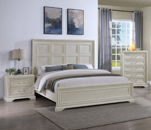 English Elm Beautiful Transitional 1pc Nightstand with 2 Drawers White Cream Finish Wooden Bedroom Accent B011P221372