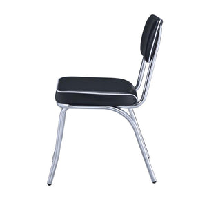 English Elm Set Of 2 Vintage-Inspired Upholstered Side Chairs With Chrome Frame For Stylish Dining Spaces B016P225404-GIGA