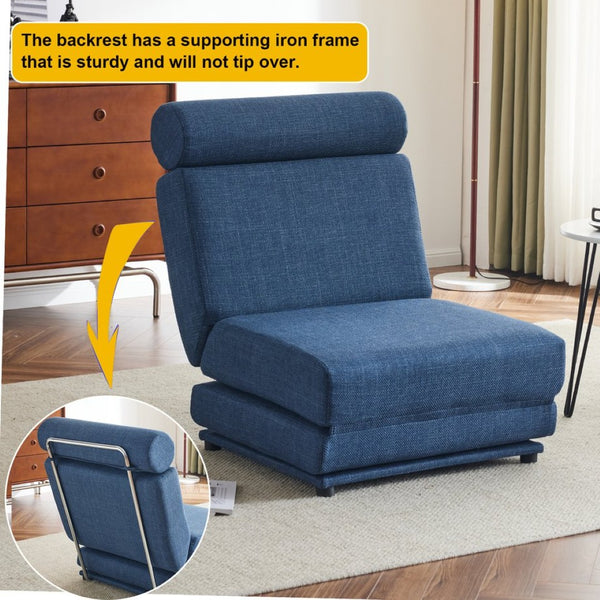English Elm Single Foldable Sofa Bed Chair with High Density Foam and Breathable Linen Fabric W2113P181632
