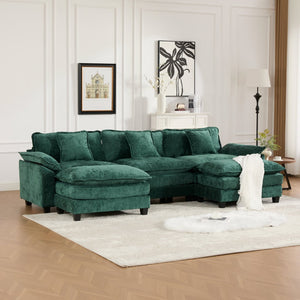 English Elm Wider Armrest 3-Seat Sectional Sofa, Modern Chenille Couch For Living Room, Comfortable & Flexible Design W1143S00042-GIGA