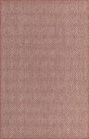 Unique Loom Outdoor Trellis Deco Trellis Machine Made Trellis Rug Rust Red, Ivory 5' 3" x 8' 0"