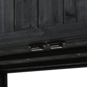 English Elm TOPMAX Mini Cold Frame Greenhouse with Fir Wood, Polycarbonate Doors, Raised Bed & Removable Wheels Black N717P229026B