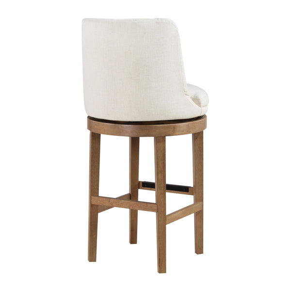 OSP Home Furnishings Rowan - Set of 2 Swivel Barstool Linen/Medium Oak