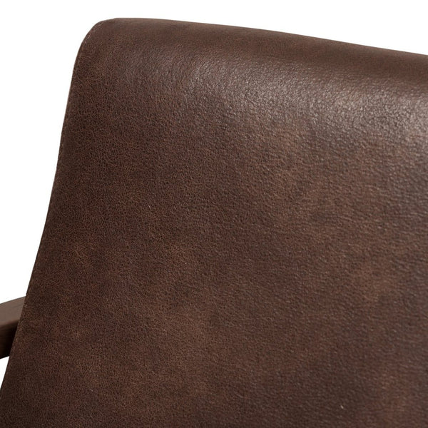Baxton Studio Baxton Studio Bianca Mid-Century Lounge Chair in Dark Brown Faux Leather with Walnut Frame Design Bianca-Dark Brown/Walnut Brown-CC
