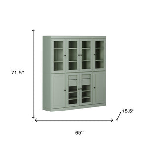 72 Inch Solid Wood Pantry Cabinet with Two Drawers for Kitchen or Utility Storage