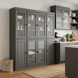 72 Inch Tall Solid Wood Pantry Cabinet with Two Drawers for Kitchen or Hallway