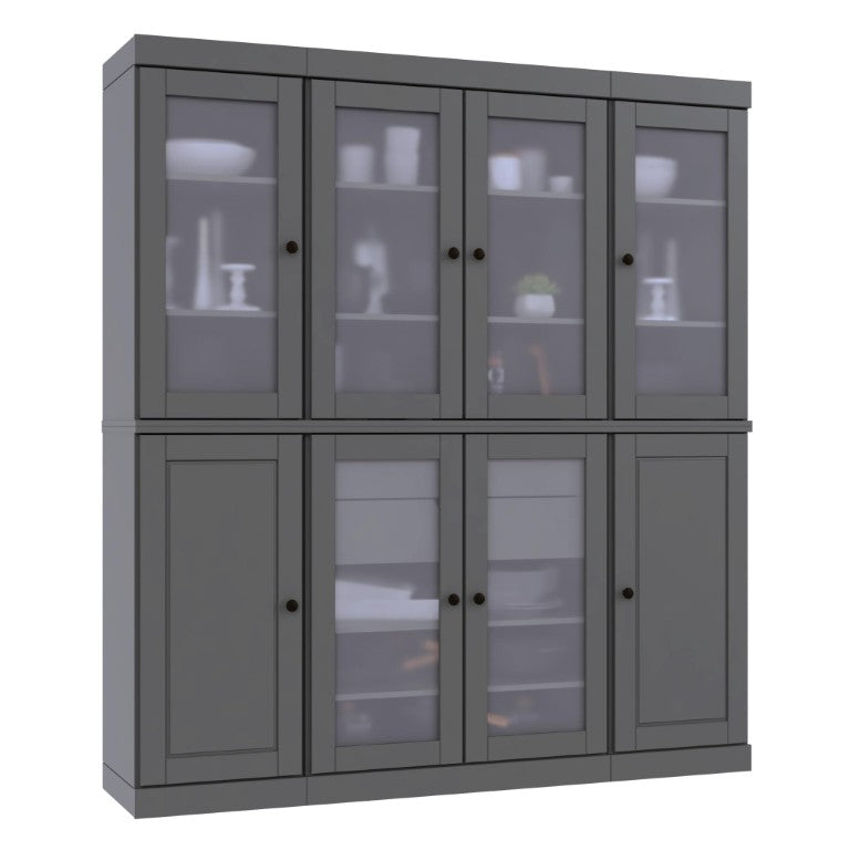 HomeRoots 72 Inch Tall Solid Wood Pantry Cabinet with Two Drawers for Kitchen or Hallway 754471