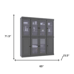 72 Inch Tall Solid Wood Pantry Cabinet with Two Drawers for Kitchen or Hallway