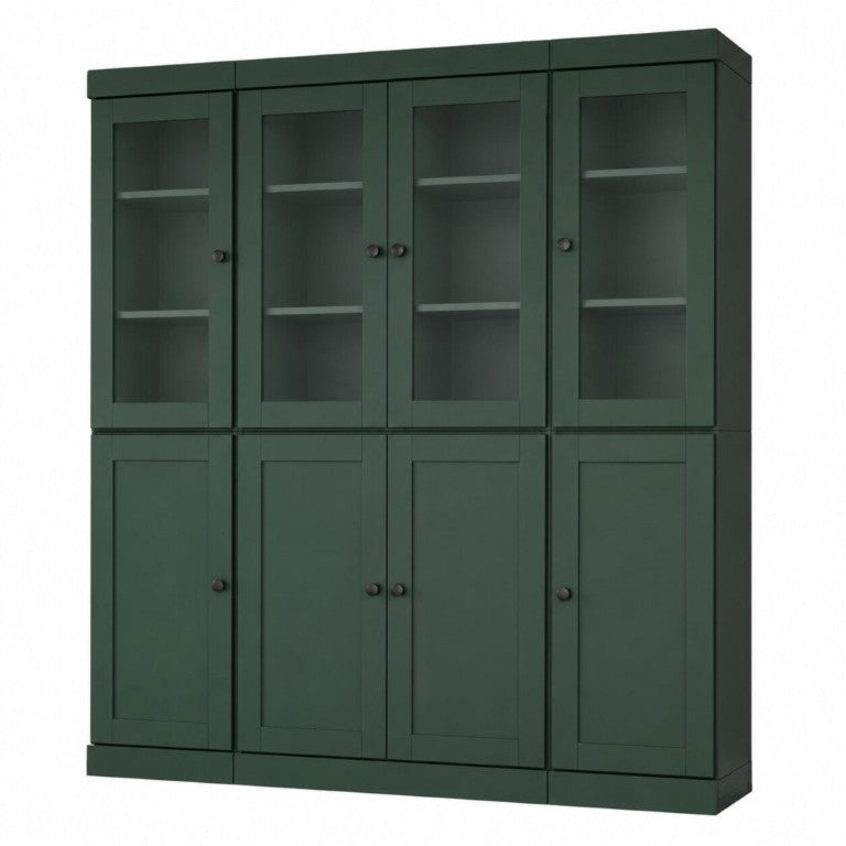 HomeRoots 72 Inch Solid Wood Pantry Cabinet Tall Green Freestanding Kitchen Storage Armoire 754507